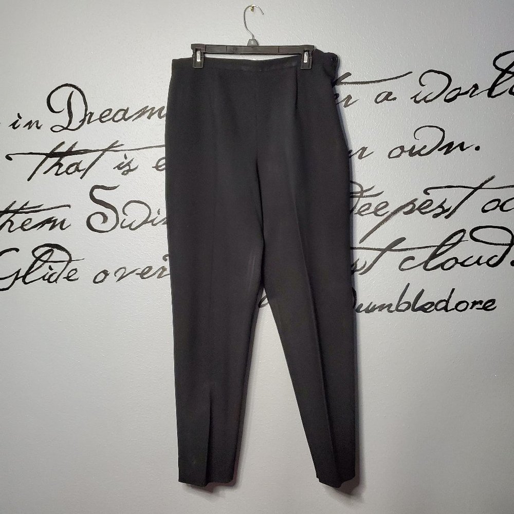 Josephine Chaus Sport Black Slacks Pants Side Zipper, 12